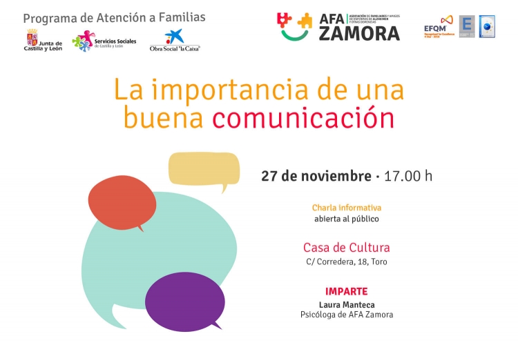 AFA ZAMORA OFRECERÁ UNA CHARLA SOBRE LA IMPORTANCIA DE LA COMUNICACIÓN