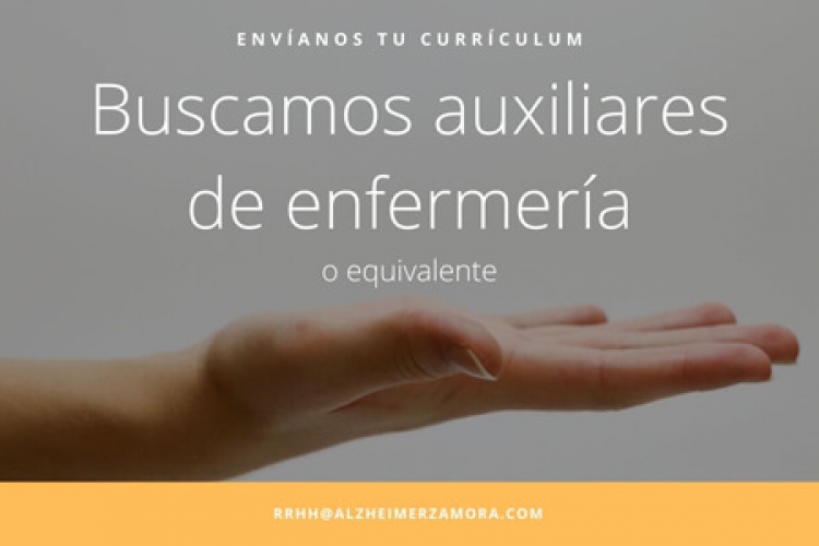 BUSCAMOS AUXILIARES DE ENFERMERÍA O EQUIVALENTE