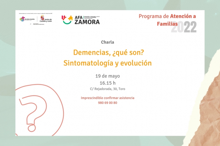 DEMENCIAS, ¿QUÉ SON?, CHARLA INFORMATIVA EN TORO